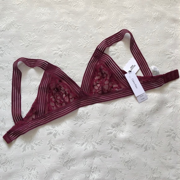 NWT Calvin Klein Unlined Triangle Lace Bra - Picture 4 of 4